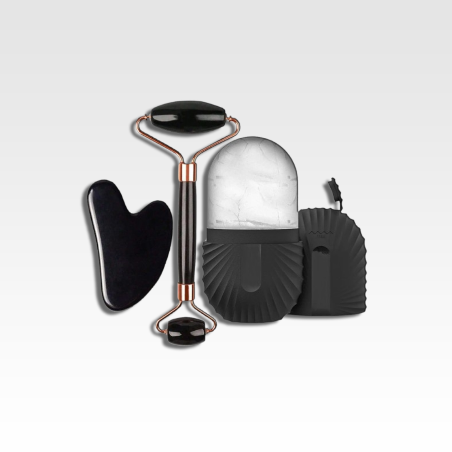 Ascend Ice Facial Roller & Gua Sha Set (3 Pieces, Face Massage & Lifting)