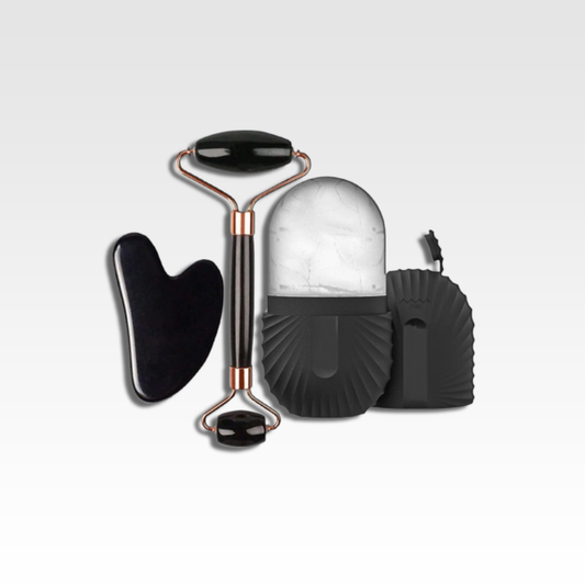 Ascend Ice Facial Roller & Gua Sha Set (3 Pieces, Face Massage & Lifting)