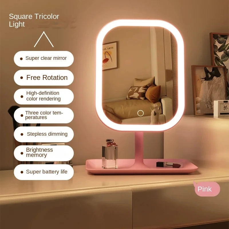 Ascend LED Vanity Mirror (Touch Control, 3 Colors, Desktop)