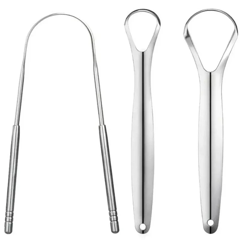 Ascend Stainless Steel Tongue Scraper Set (1–2 Pieces, Portable Oral Cleaner)