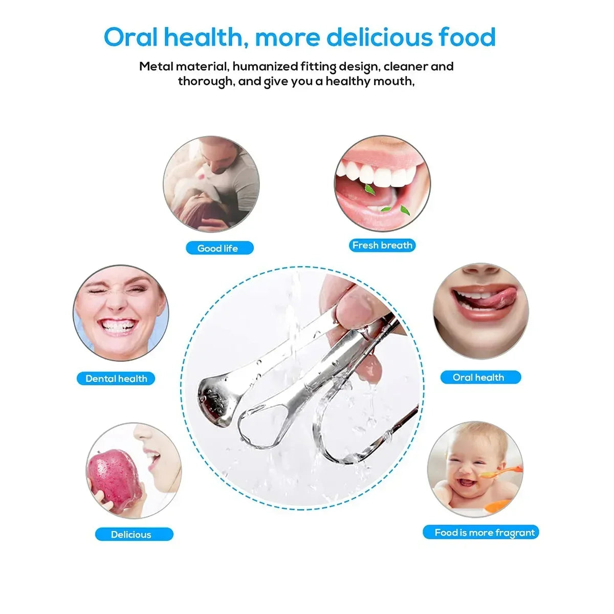 Ascend Stainless Steel Tongue Scraper Set (1–2 Pieces, Portable Oral Cleaner)