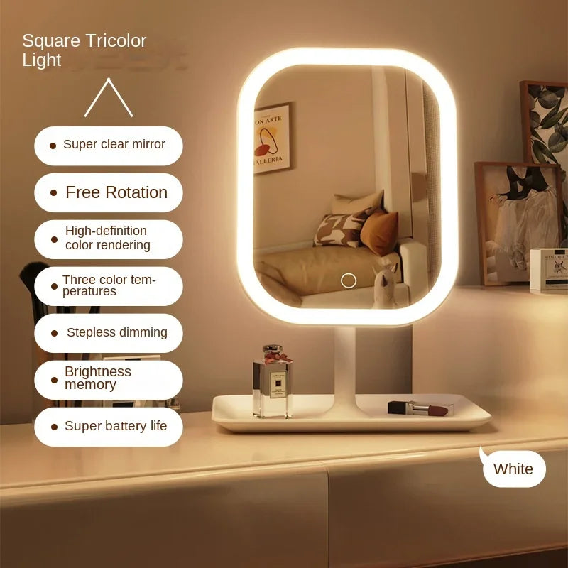 Ascend LED Vanity Mirror (Touch Control, 3 Colors, Desktop)