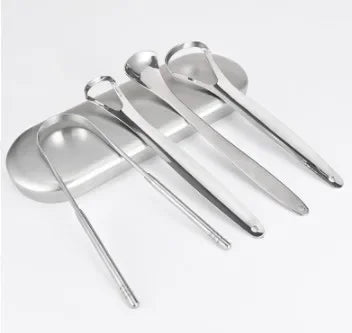 Ascend Stainless Steel Tongue Scraper Set (1–2 Pieces, Portable Oral Cleaner)